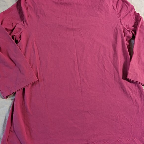 JONES NEW YORK SIGNATURE WOMEN'S PULL OVER PINK SHIRT SIZE MEDIUM NECK BLING TOP - Picture 15 of 16